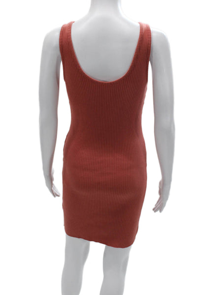 Calvin Klein Jeans Women Orange Striped Tank Dress Scoop Neck Short Size S