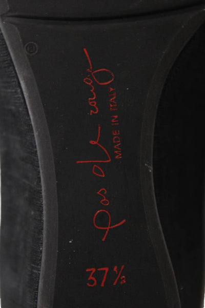 Pos Ole Rouge Womens Open Toe Slide On Wedge Pumps Black Size 37.5 7.5