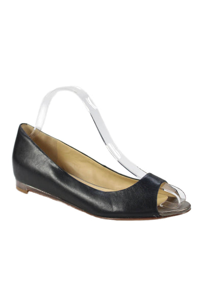 Cole Haan Womens Leather Open Toe Slide On Ballet Flats Black Size 7.5 B