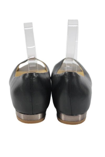 Cole Haan Womens Leather Open Toe Slide On Ballet Flats Black Size 7.5 B