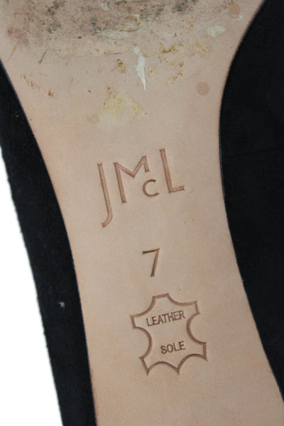 J. Mclaughlin Womens Suede Pointed Toe Slide On Pumps Black Size 7
