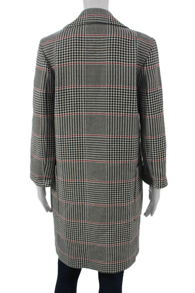 Zara Woman Womens Plaid Cotton Overcoat Multicolor Long Sleeve Size XS