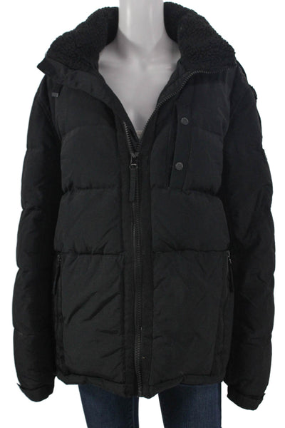 Marc New York Mens Black Nylon Puffer Jacket Zip Closure Size M