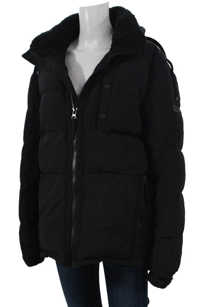 Marc New York Mens Black Nylon Puffer Jacket Zip Closure Size M