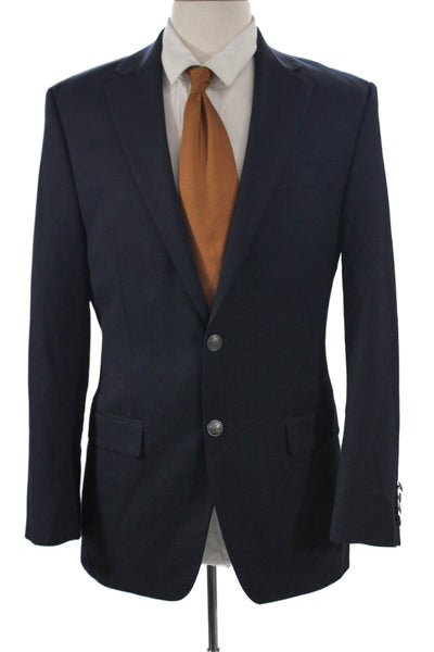 Michael Michael Kors Mens Blazer Blue 70% Wool Button Solid Size 36