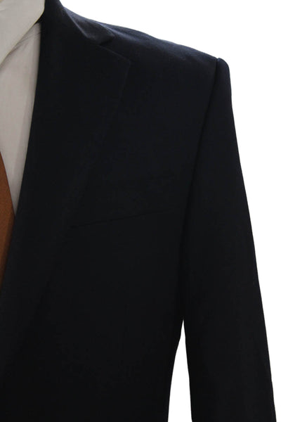 Michael Michael Kors Mens Blazer Blue 70% Wool Button Solid Size 36