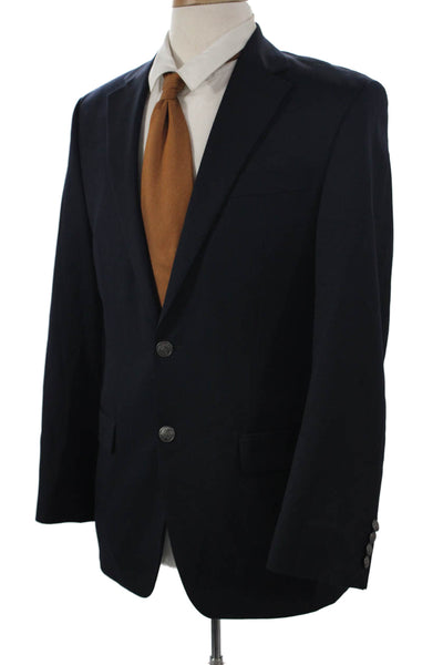 Michael Michael Kors Mens Blazer Blue 70% Wool Button Solid Size 36