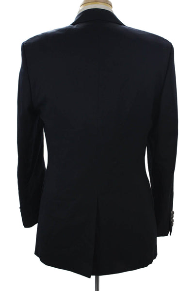 Michael Michael Kors Mens Blazer Blue 70% Wool Button Solid Size 36