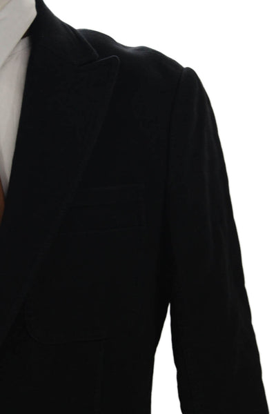 AX Armani Exchange Men Black Cotton Blazer Button Closure Solid Fall Size M