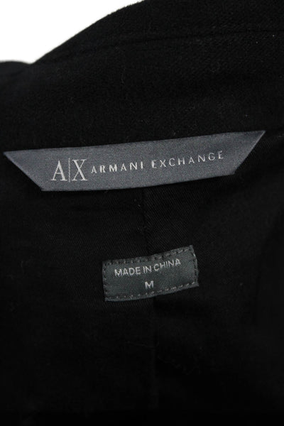 AX Armani Exchange Men Black Cotton Blazer Button Closure Solid Fall Size M