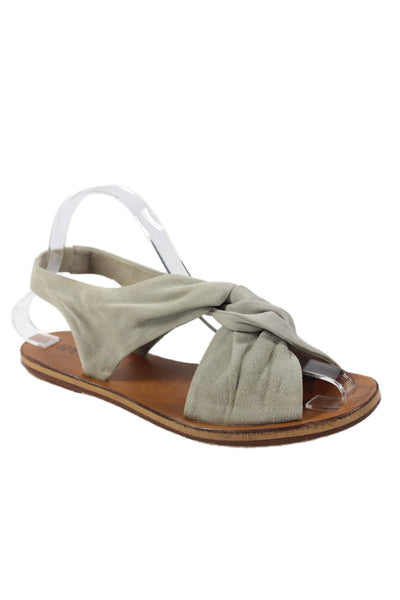 Derek Lam 10 Crosby Womens Twist Strap Slingbacks Sandals Grey Size 7 Medium