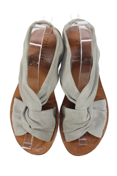 Derek Lam 10 Crosby Womens Twist Strap Slingbacks Sandals Grey Size 7 Medium