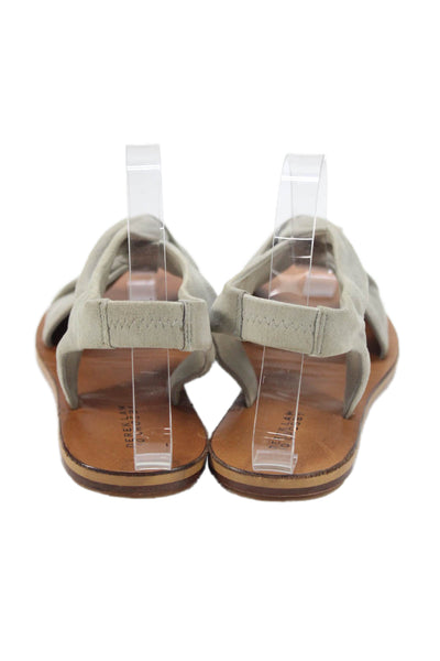Derek Lam 10 Crosby Womens Twist Strap Slingbacks Sandals Grey Size 7 Medium
