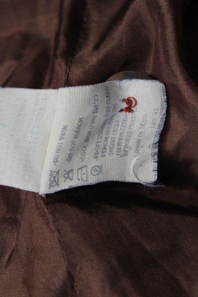 Joan & David Women Basic Jacket Wool Flecked Orange Button Long Sleeve Size 8