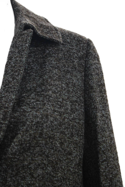 Belvest Womens Basic Jacket Brown Wool Button Long Sleeve Size 44
