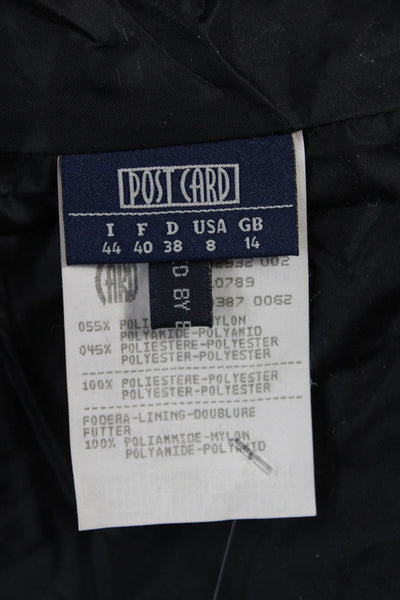 Post Card Women Quilted Nylon Zip Sleeveless Gray Vest Size 8