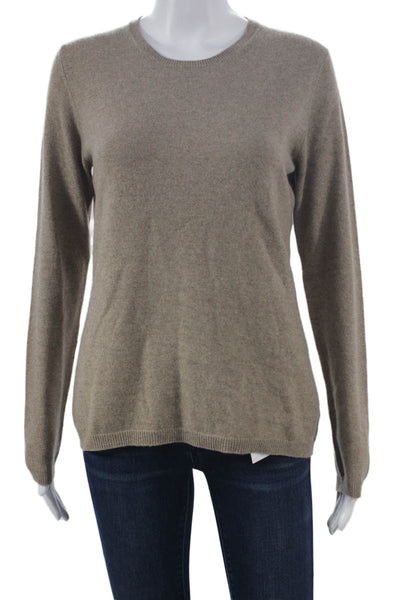 Claudia Nichole Women Cashmere Pullover Beige Crewneck Longsleeve Size S