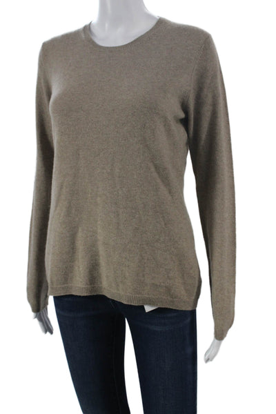 Claudia Nichole Women Cashmere Pullover Beige Crewneck Longsleeve Size S