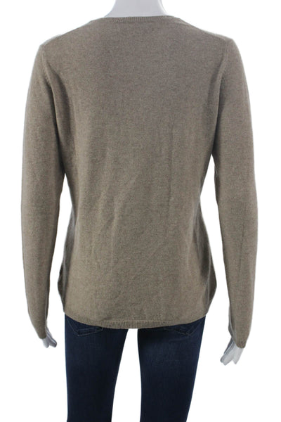 Claudia Nichole Women Cashmere Pullover Beige Crewneck Longsleeve Size S