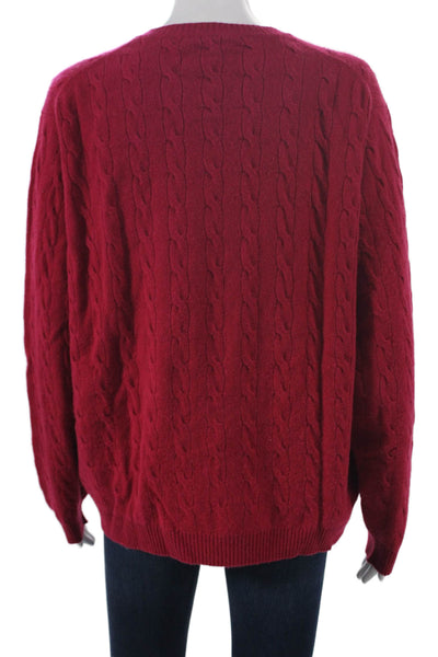 Christopher Fischer Women Cashmere V-Neck Sweater Red Long Sleeve Size M