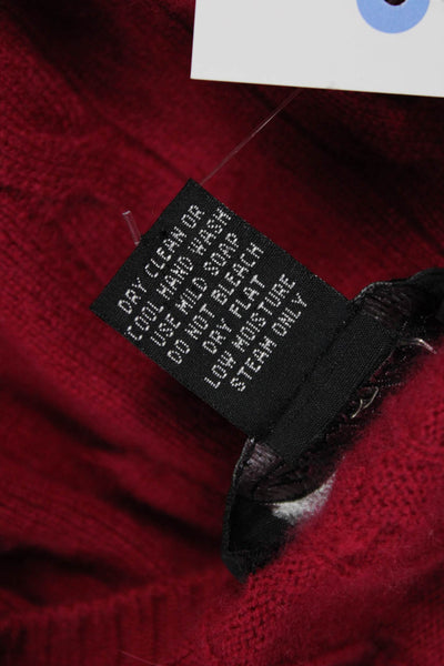 Christopher Fischer Women Cashmere V-Neck Sweater Red Long Sleeve Size M