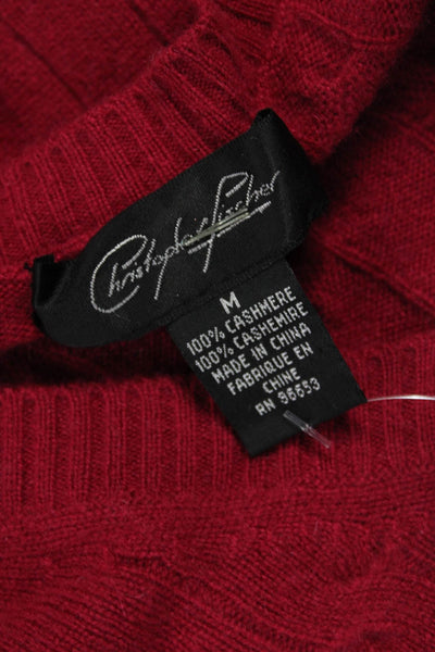 Christopher Fischer Women Cashmere V-Neck Sweater Red Long Sleeve Size M