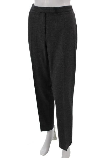 Peserico Women Dress Pants Gray Wool Zip Inseam 26 Size 46