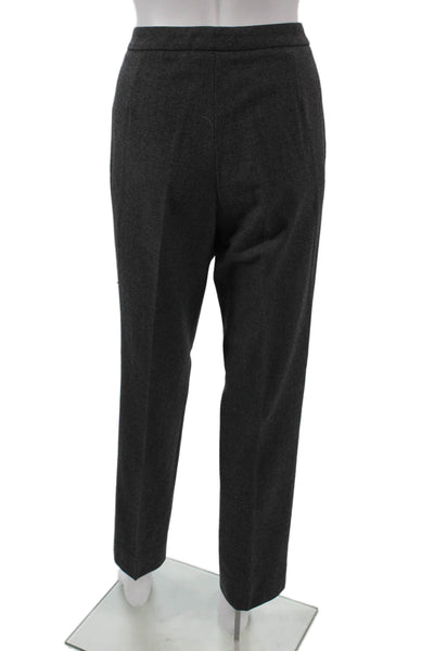 Peserico Women Dress Pants Gray Wool Zip Inseam 26 Size 46