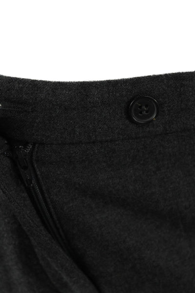 Peserico Women Dress Pants Gray Wool Zip Inseam 26 Size 46