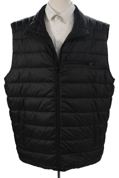 Andrew Marc Mens Puffer Vest Black Polyester Zip Size 2XL