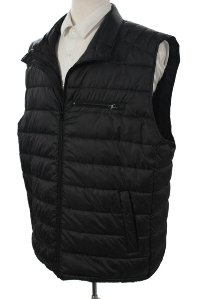 Andrew Marc Mens Puffer Vest Black Polyester Zip Size 2XL