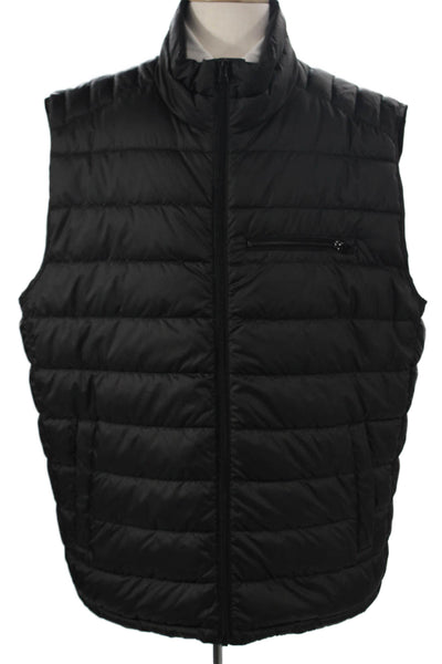 Andrew Marc Mens Puffer Vest Black Polyester Zip Size 2XL