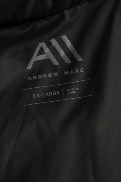Andrew Marc Mens Puffer Vest Black Polyester Zip Size 2XL