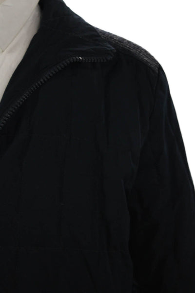 John Varvatos Star USA Mens Quilted Black Polyester Zip Jacket Size M