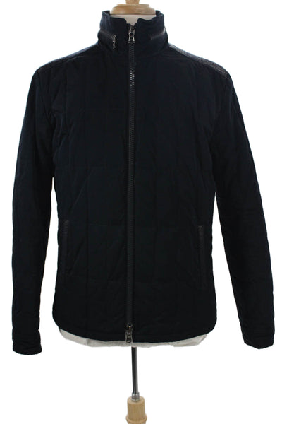 John Varvatos Star USA Mens Quilted Black Polyester Zip Jacket Size M