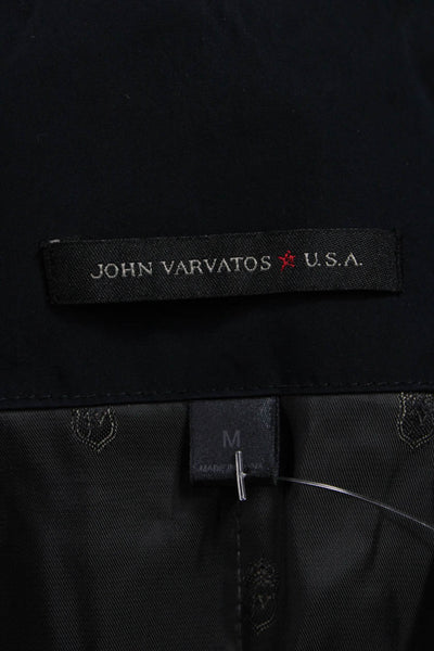 John Varvatos Star USA Mens Quilted Black Polyester Zip Jacket Size M