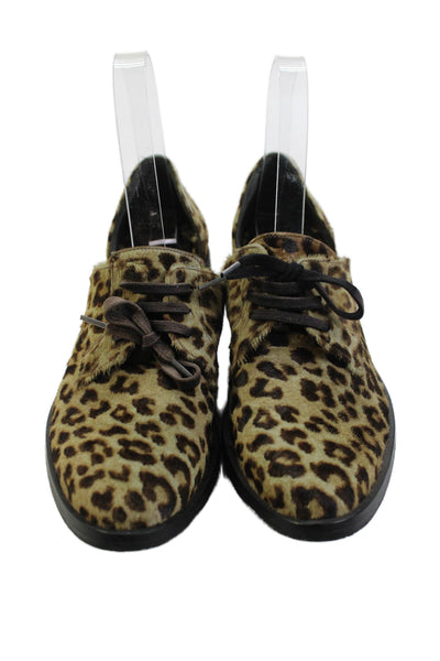 Freda Salvador Womens Pointed Toe Lace Up Animal Print Oxford Shoes Size 7
