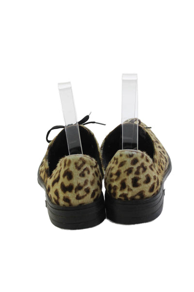 Freda Salvador Womens Pointed Toe Lace Up Animal Print Oxford Shoes Size 7