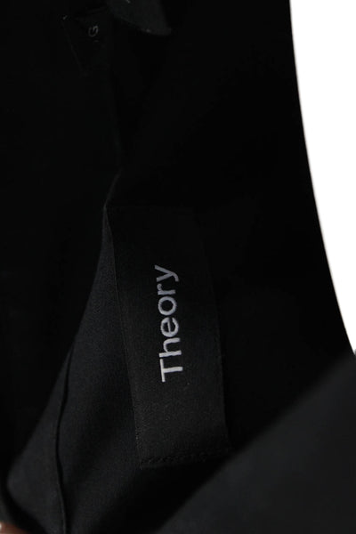 Theory Mens Black Cotton Dress Shirt Button-Up Long Sleeve Size 2XL