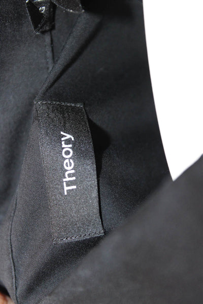 Theory Mens Black Cotton Dress Shirt Button-Up Long Sleeve Size 2XL
