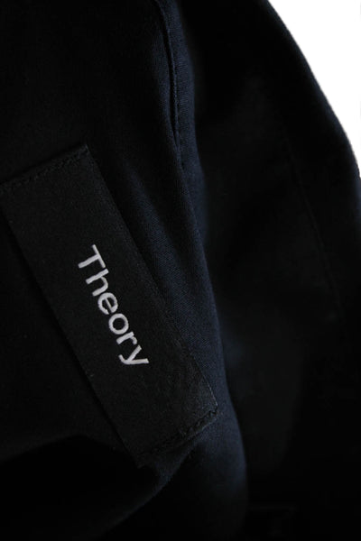 Theory Mens Black Cotton Blend Collared Dress Shirt Long Sleeve Size 2XL