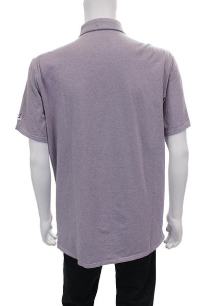 Holderness & Bourne Mens Striped Polo Shirt Purple Cotton Size Large