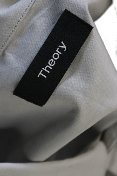 Theory Mens Gray Cotton Dress Shirt Button-Up Long Sleeve Size 2XL