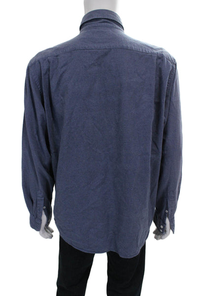 Hartford Mens Long Sleeves Button Down Shirt Blue Size Extra Large
