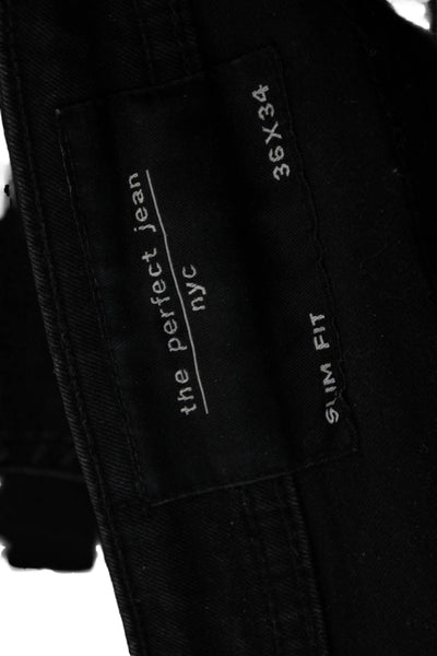 The Perfect Jean Mens Tapered Black Cotton Blend Jeans Size 36