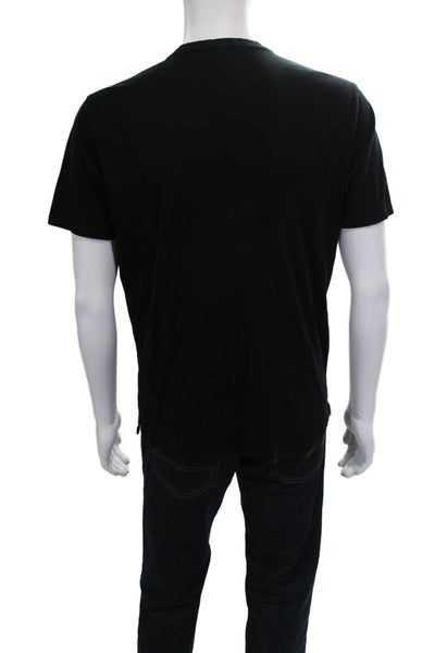 Robert Barakett Mens Black V-Neck Short Sleeve 100% Pima Cotton Shirt Size XL