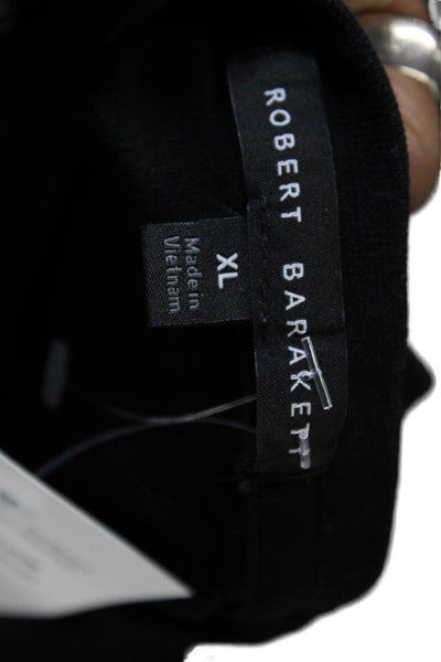 Robert Barakett Mens Black V-Neck Short Sleeve 100% Pima Cotton Shirt Size XL
