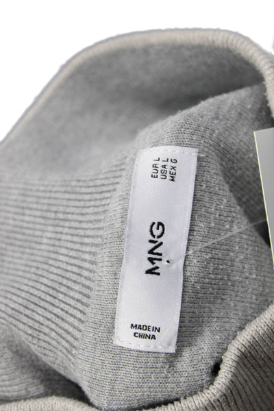 MNG Men's Gray Mock Neck Pullover Sweater Long Sleeve Size L