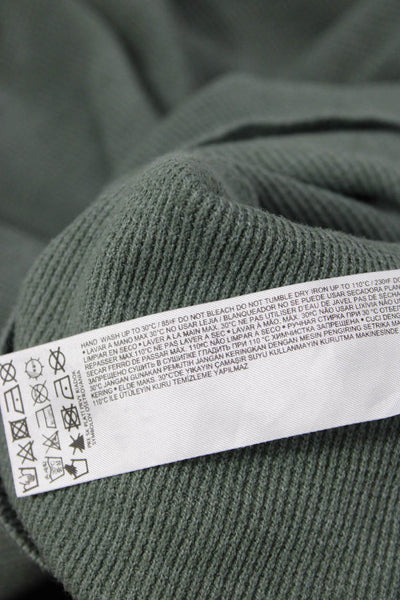 MNG Mens Pullover Sweater Mock Neck Green Polyester Long Sleeve Size L