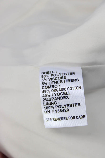 Etcetera Womens Basic Jacket Beige Striped Button Polyester Long Sleeve Size 6